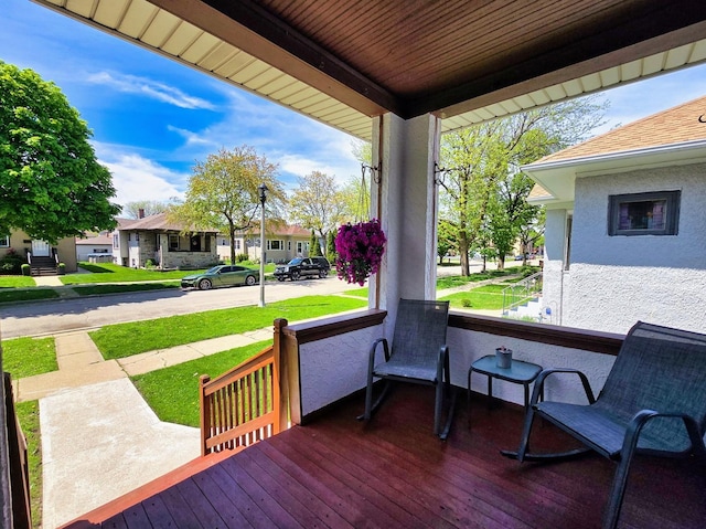 3715 Clinton Ave, Berwyn, IL 60402 - wooden deck with a porch and a residential view