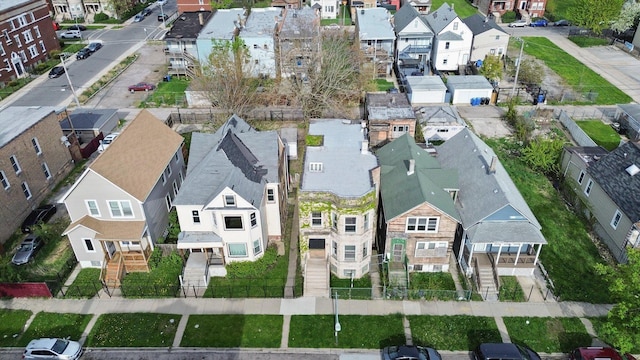 6611 S Peoria St, Chicago, IL 60621 - aerial view of property and surrounding area featuring nearby suburban area