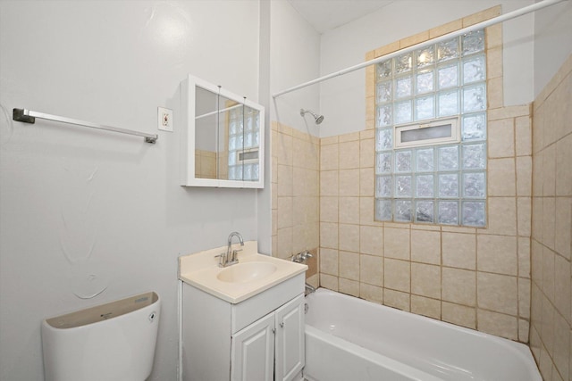 6611 S Peoria St, Chicago, IL 60621 - bathroom featuring vanity, shower / washtub combination, and toilet