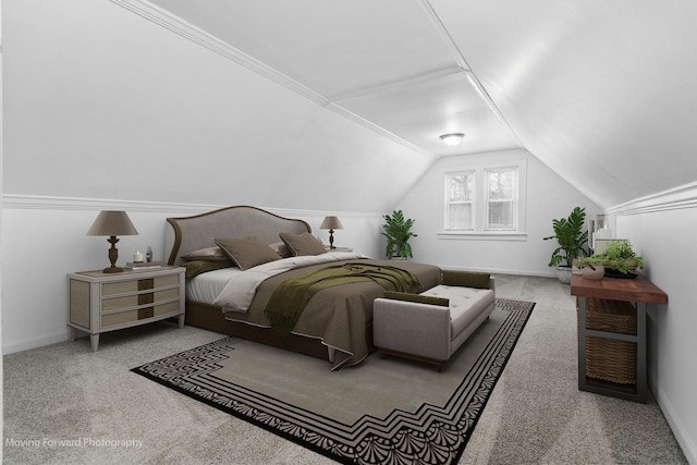 11945 S State St, Chicago, IL 60628 - bedroom with baseboards, lofted ceiling, and carpet