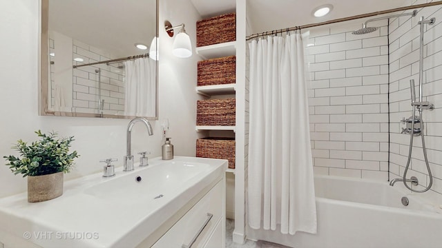 1341 N Wolcott Ave Unit A, Chicago, IL 60622 - bathroom with shower / bath combo and vanity