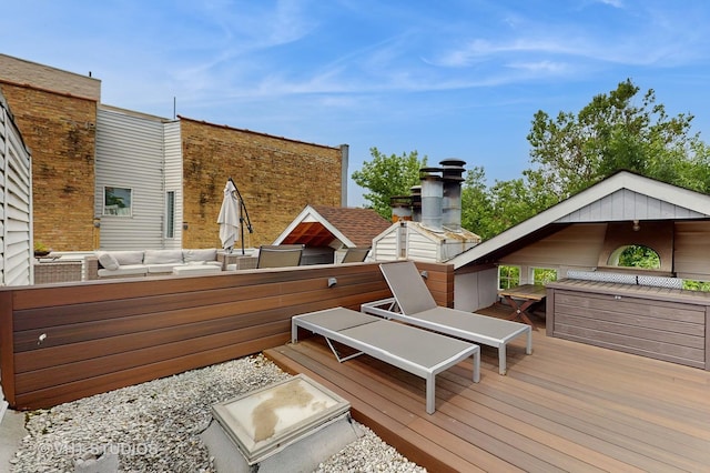 1341 N Wolcott Ave Unit A, Chicago, IL 60622 - wooden terrace with an outdoor living space