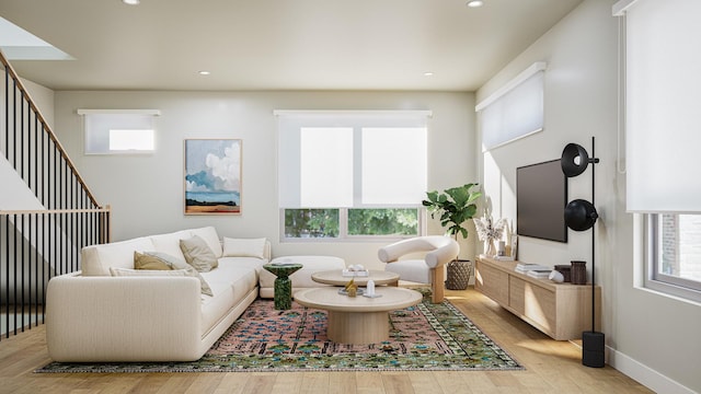 944 Beloit Ave Unit 5, Forest Park, IL 60130 - living room featuring recessed lighting, wood finished floors, and baseboards
