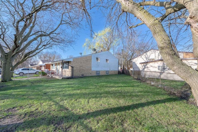 view of yard with fence