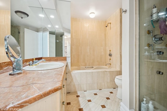 195 N Harbor Dr Unit 2602, Chicago, IL 60601 - full bath with toilet, tile patterned floors, recessed lighting, and vanity