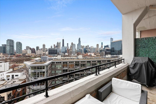 900 N Kingsbury St Unit 878, Chicago, IL 60610 - balcony featuring a skyline view and area for grilling