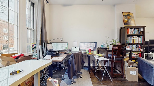 office featuring plenty of natural light and wood finished floors