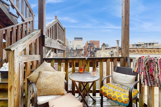 balcony featuring a city view