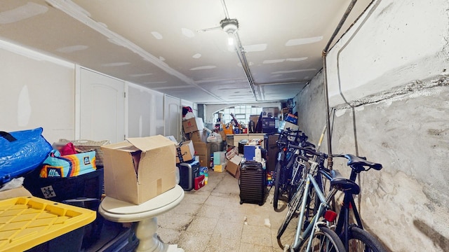 below grade area featuring tile patterned floors