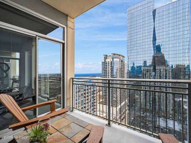 balcony featuring a view of city