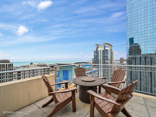 balcony with a water view