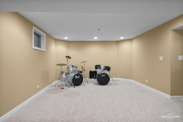 541 Clover Dr, Algonquin, IL 60102 - rec room featuring carpet floors, recessed lighting, and baseboards