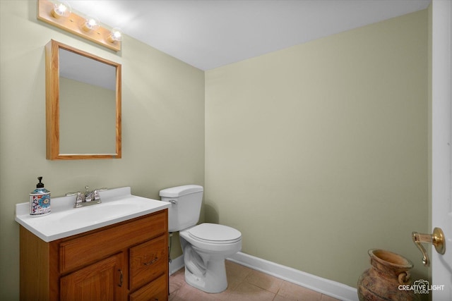 541 Clover Dr, Algonquin, IL 60102 - half bathroom featuring toilet, baseboards, vanity, and tile patterned flooring