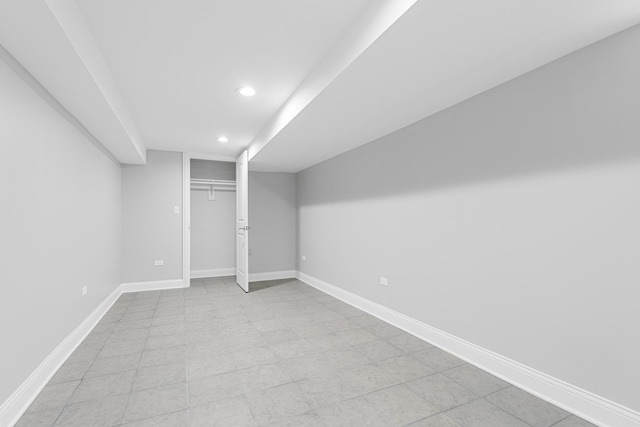 7943 S Blackstone Ave, Chicago, IL 60619 - finished below grade area featuring baseboards and recessed lighting