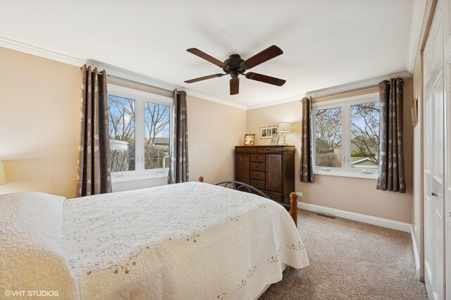 111 E Garden Ave, Palatine, IL 60067 - bedroom with a closet, carpet flooring, visible vents, and baseboards