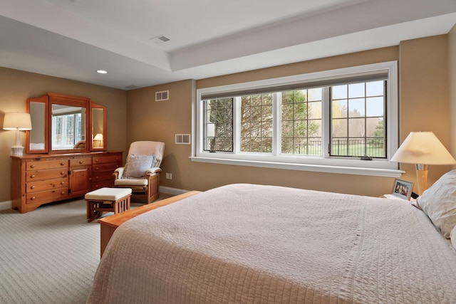 3131 Pepper Creek Bridge Pkwy, Valparaiso, IN 46385 - bedroom featuring light colored carpet, a raised ceiling, and recessed lighting