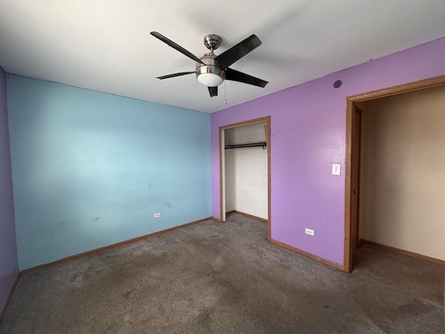 16426 Homan Ave, Markham, IL 60428 - unfurnished bedroom with a closet, carpet, baseboards, and ceiling fan