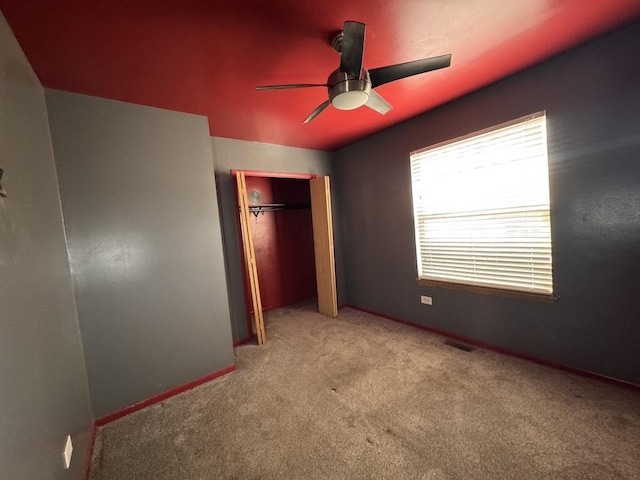 16426 Homan Ave, Markham, IL 60428 - unfurnished bedroom featuring ceiling fan, carpet, a closet, visible vents, and baseboards