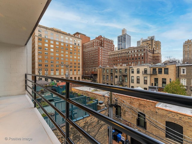 balcony with a city view