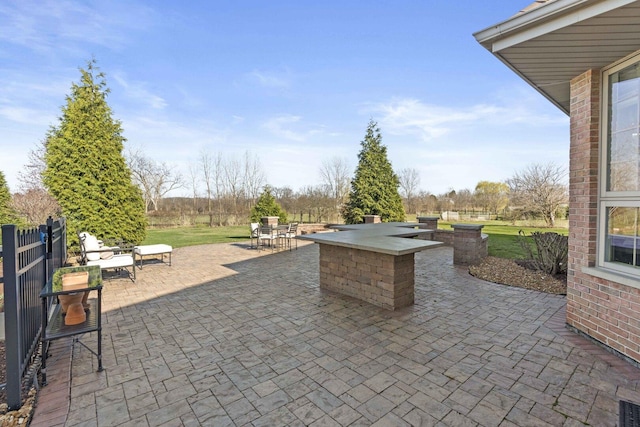 view of patio with an outdoor kitchen