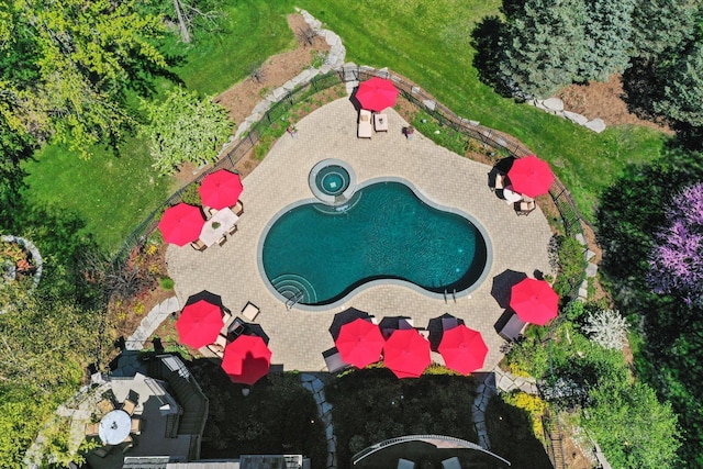 96 S Wynstone Dr, North Barrington, IL 60010 - drone / aerial view of a pool area