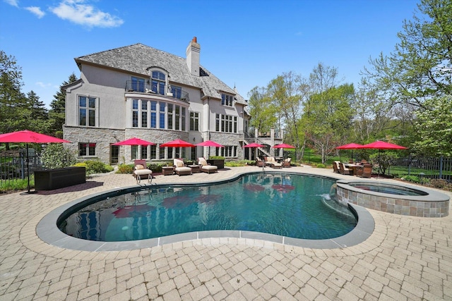 96 S Wynstone Dr, North Barrington, IL 60010 - view of pool with a patio area and a pool with connected hot tub