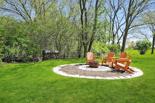 96 S Wynstone Dr, North Barrington, IL 60010 - view of green lawn featuring a fire pit