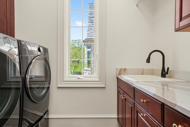 96 S Wynstone Dr, North Barrington, IL 60010 - washroom featuring cabinet space and washer and dryer