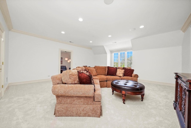 96 S Wynstone Dr, North Barrington, IL 60010 - living area with carpet, recessed lighting, and ornamental molding