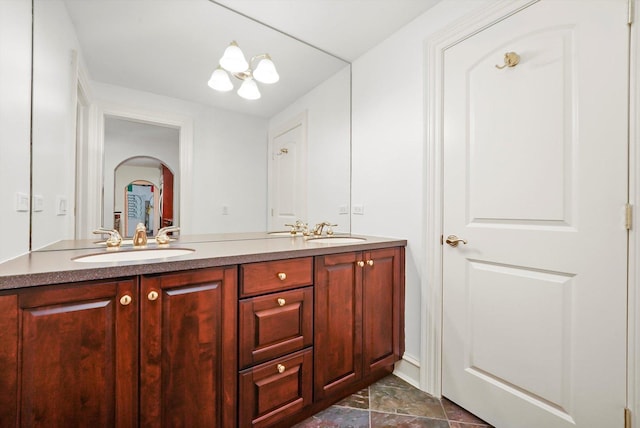 96 S Wynstone Dr, North Barrington, IL 60010 - full bath featuring double vanity and a chandelier