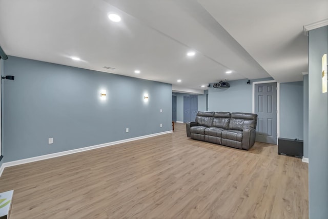 34 Commons Cir, Hawthorn Woods, IL 60047 - living area featuring recessed lighting, baseboards, visible vents, and light wood finished floors