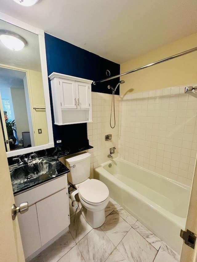 345 W Fullerton Pkwy Unit 503, Chicago, IL 60614 - full bathroom with toilet, marble finish floor, vanity, and tub / shower combination