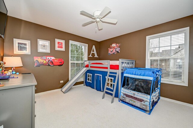 2136 Yale Cir, Hoffman Estates, IL 60192 - bedroom featuring carpet floors, baseboards, and a ceiling fan