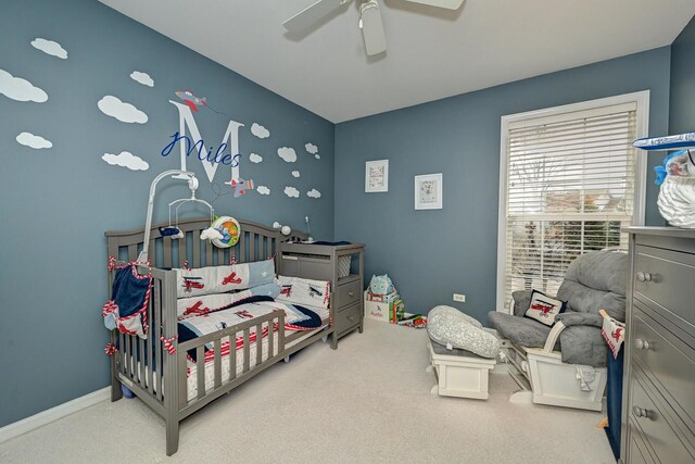 2136 Yale Cir, Hoffman Estates, IL 60192 - bedroom with carpet and ceiling fan