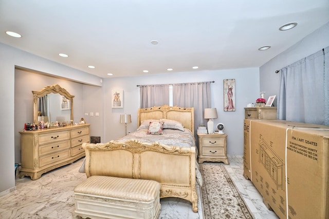 6776 N Laporte Ave, Lincolnwood, IL 60712 - bedroom featuring light marble finish flooring and recessed lighting