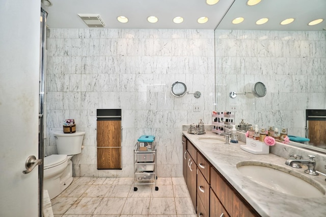 6776 N Laporte Ave, Lincolnwood, IL 60712 - full bathroom featuring double vanity and recessed lighting