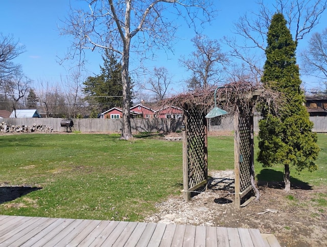 view of yard with fence