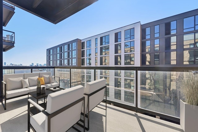 1701 W Webster Ave Unit 512, Chicago, IL 60614 - balcony featuring an outdoor living space and a city view