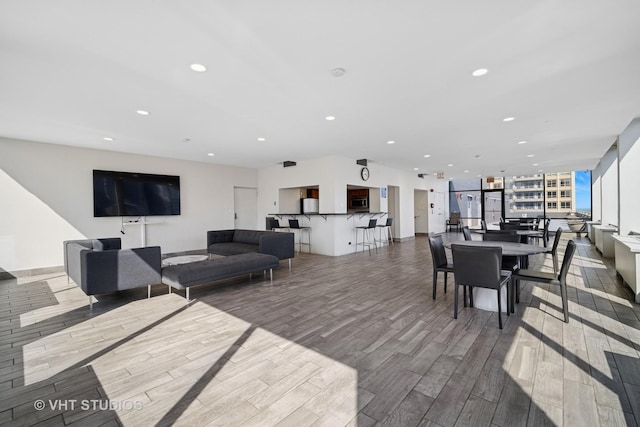 222 E Pearson St Unit 409, Chicago, IL 60611 - living room featuring recessed lighting and wood finished floors