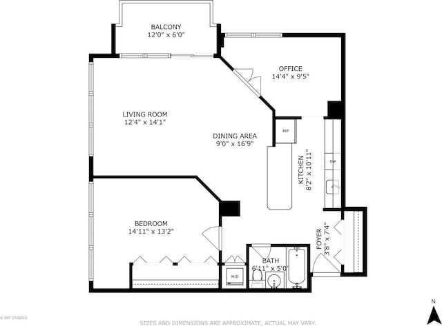 222 E Pearson St Unit 409, Chicago, IL 60611 - floor plan