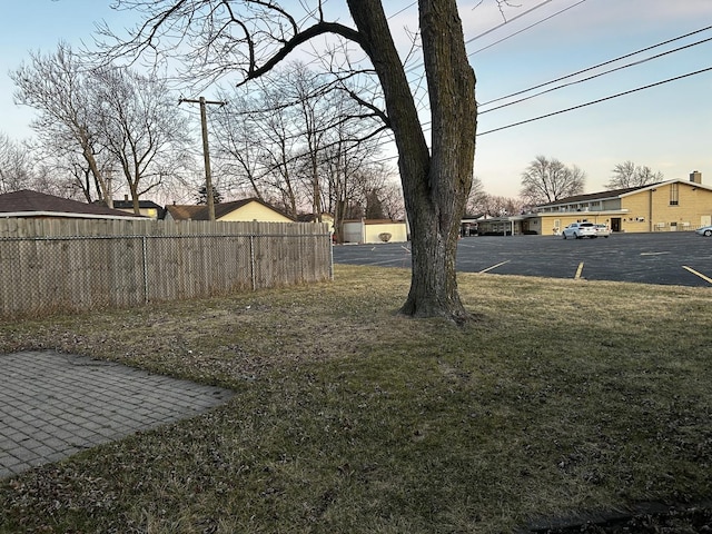 view of yard featuring fence