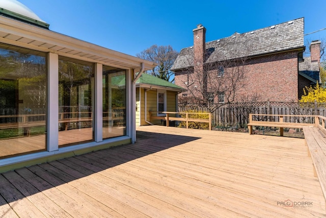 wooden deck with fence