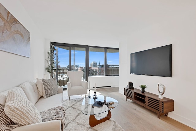 1560 N Sandburg Ter Unit 1011J, Chicago, IL 60610 - living area featuring wood finished floors and baseboards