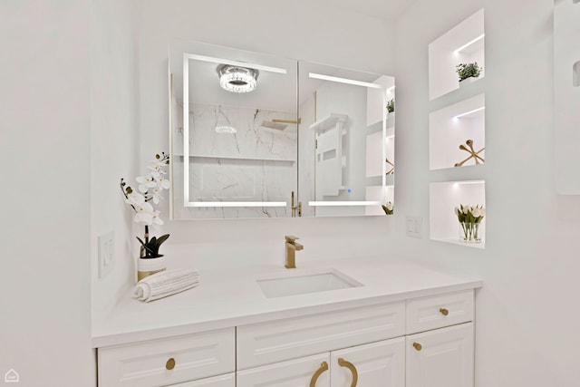 1560 N Sandburg Ter Unit 1011J, Chicago, IL 60610 - full bath featuring a marble finish shower and vanity