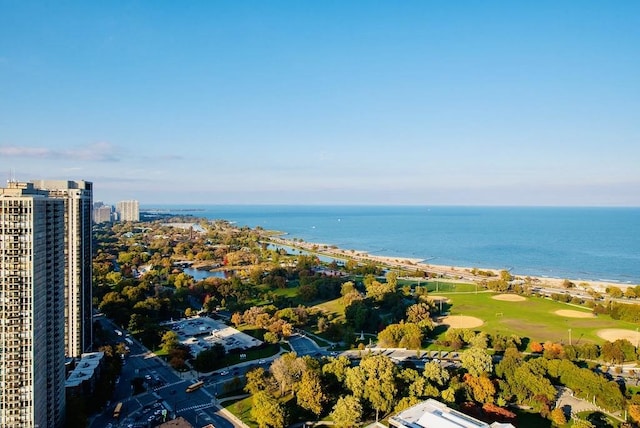 1560 N Sandburg Ter Unit 1011J, Chicago, IL 60610 - birds eye view of property featuring a water view