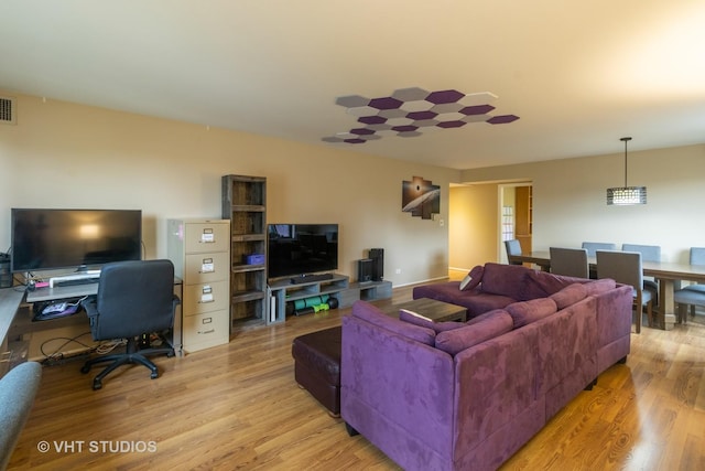 110 S Dunton Ave Unit 2A, Arlington Heights, IL 60005 - living area featuring light wood-style floors and an office area