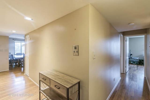 110 S Dunton Ave Unit 2A, Arlington Heights, IL 60005 - hall featuring wood finished floors and recessed lighting