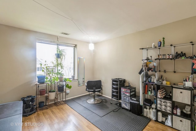 110 S Dunton Ave Unit 2A, Arlington Heights, IL 60005 - office area featuring wood finished floors and baseboards