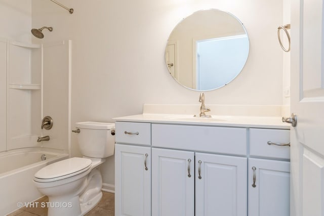 1177 Heathrow Ln, Aurora, IL 60502 - bathroom with vanity, shower / bath combination, and tile patterned floors