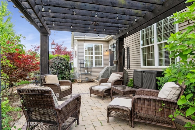 1177 Heathrow Ln, Aurora, IL 60502 - view of patio / terrace featuring a pergola and outdoor lounge area